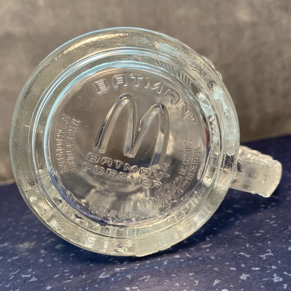Set 1995 McDonald’s Clear Glass Mugs “Batman” & “Robin” Batman Forever